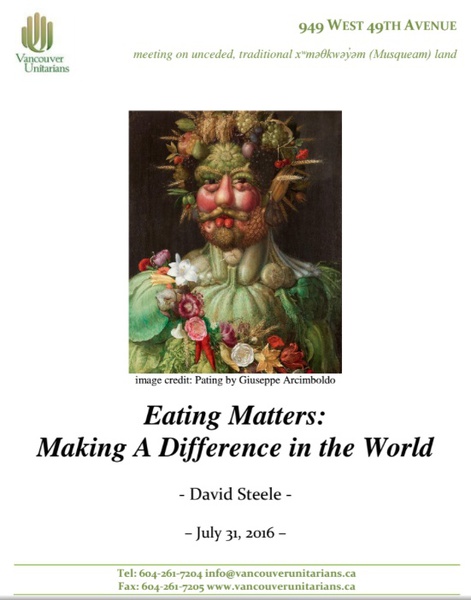 We All Matter – A Sermon delivered at the Unitarian Church of Vancouver